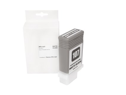 Renovovaná atramentová náplň 6704B001, PFI107MBK, 130ml listov pre tlačiarne Canon (BULK), matte