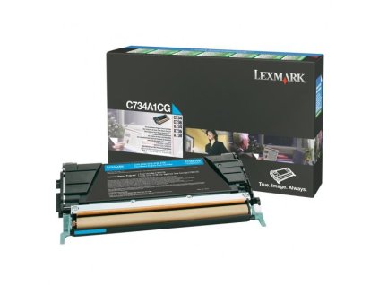 Lexmark originál toner C734A1CG, cyan, 6000str., return