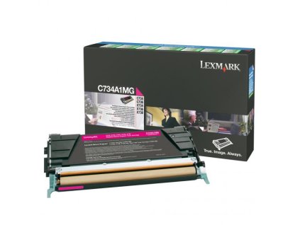 Lexmark originál toner C734A1MG, magenta, 6000str., return