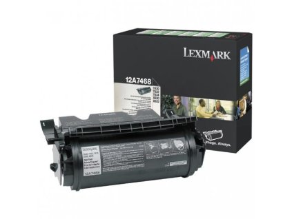 Lexmark originál toner 12A7468, black, 21000str., label application, return