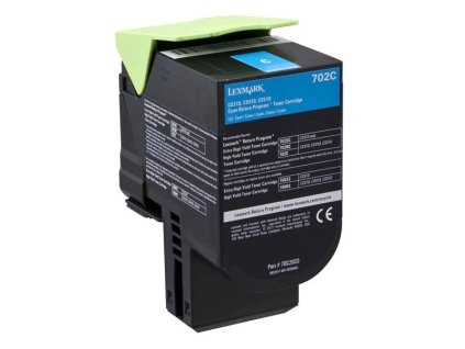 Lexmark originál toner 70C20C0, cyan, 1000str., return