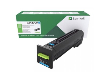 Lexmark originál toner 72K20C0, cyan, 8000str., extra high capacity, return
