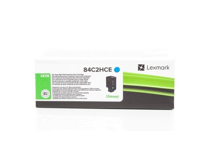 Lexmark originál toner 84C2HCE, cyan, 16000str., high capacity, return