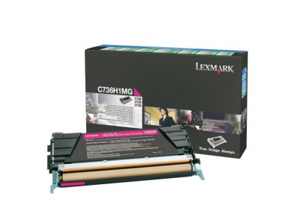 Lexmark originál toner C736H1MG, magenta, 10000str., high capacity, return