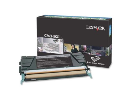 Lexmark originál toner C746H1KG, black, 12000str., high capacity, return