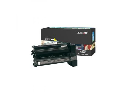 Lexmark originál toner C7700YH, yellow, 10000str., return