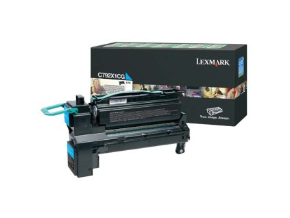 Lexmark originál toner C792X1CG, cyan, 20000str., extra high capacity, return