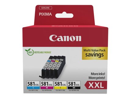 Canon originál ink CLI-581 XXL CMYK, 1998C007, CMYK, 4*11.7ml, very high capacity, 4-pack