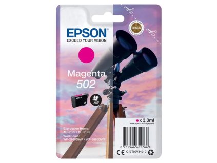 Epson originál ink C13T02V34010, 502, T02V340, magenta, 165str., 3.3ml