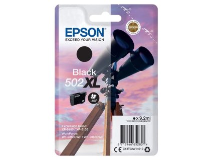 Epson originál ink C13T02W14010, 502XL, T02W140, black, 9.2ml