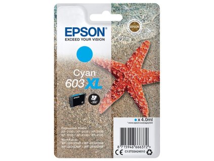 Epson originál ink C13T03A24010, 603XL, cyan, 4.0ml