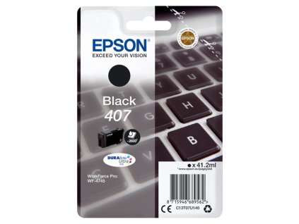 Epson originál ink C13T07U140, 407XL, black, 2600str., 41.2ml