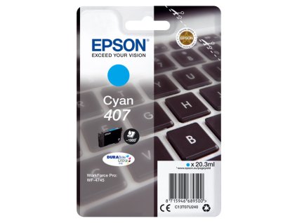 Epson originál ink C13T07U240, 407L, cyan, 1900str., 20.3ml
