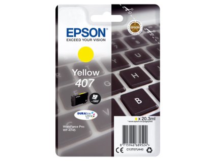 Epson originál ink C13T07U440, 407XL, yellow, 1900str., 20.3ml