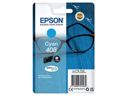 Epson originál ink C13T09J24010, T09J240, 408, cyan, 14.7ml