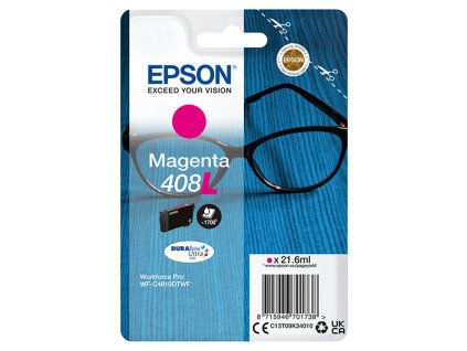 Epson originál ink C13T09K34010, T09K340, 408L, magenta, 21.6ml