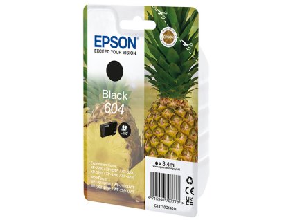 Epson originál ink C13T10G14010, T10G140, 604, black, 3.4ml