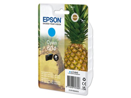Epson originál ink C13T10G24010, T10G240, 604, cyan, 2.4ml