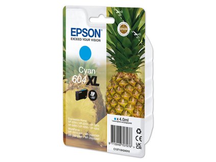 Epson originál ink C13T10H24010, T10H240, 604XL, cyan, 350str., 4.0ml