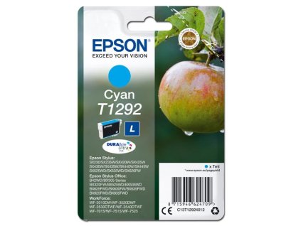 Epson originál ink C13T12924012, T1292, cyan, 485str., 7ml