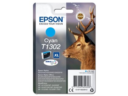 Epson originál ink C13T13024012, T1302, cyan, 765str., 10,1ml