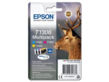 Epson originál ink C13T13064012, T1306, cyan/magenta/yellow, 30,3ml