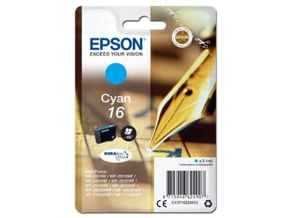 Epson originál ink C13T16224012, T162240, cyan, 3.1ml