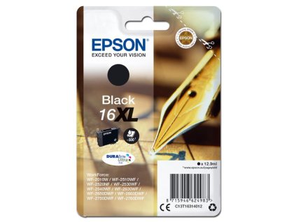 Epson originál ink C13T16314012, T163140, 16XL, black, 12.9ml