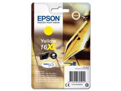 Epson originál ink C13T16344012, T163440, 16XL, yellow, 6.5ml
