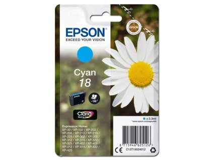 Epson originál ink C13T18024012, T180240, cyan, 3,3ml