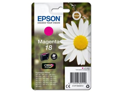 Epson originál ink C13T18034012, T180340, magenta, 3,3ml