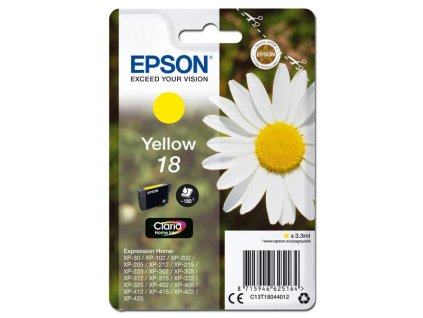 Epson originál ink C13T18044012, T180440, yellow, 3,3ml