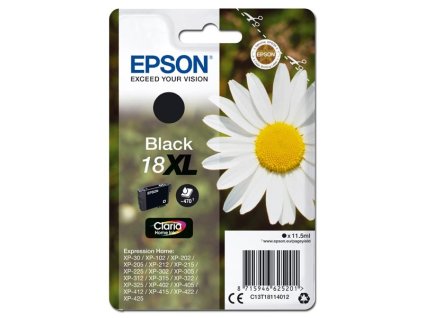 Epson originál ink C13T18114012, T181140, 18XL, black, 11,5ml