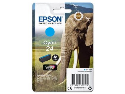 Epson originál ink C13T24224012, T2422, cyan, 4,6ml