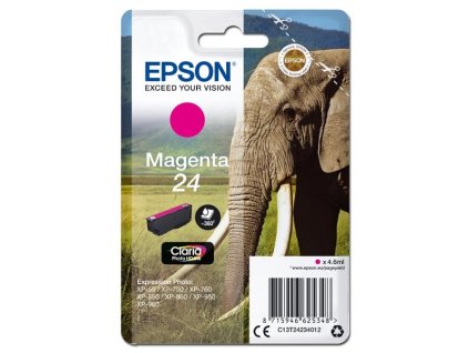 Epson originál ink C13T24234012, T2423, magenta, 4,6ml