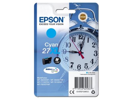 Epson originál ink C13T27124012, 27XL, cyan, 10,4ml