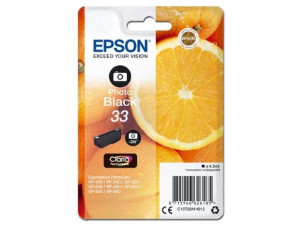 Epson originál ink C13T33414012, T33, photo black, 4,5ml