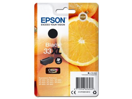 Epson originál ink C13T33514012, T33XL, black, 12,2ml