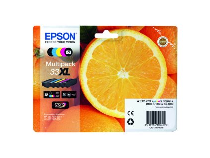 Epson originál ink C13T33574011, T33XL, CMYK, 12,2/3x8,9/8,1ml