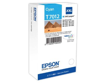 Epson originál ink C13T70124010, XXL, cyan, 3400str.