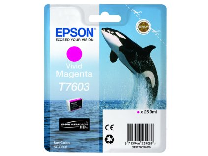 Epson originál ink C13T76034N10, T7603, vivid magenta, 25,9ml, 1ks