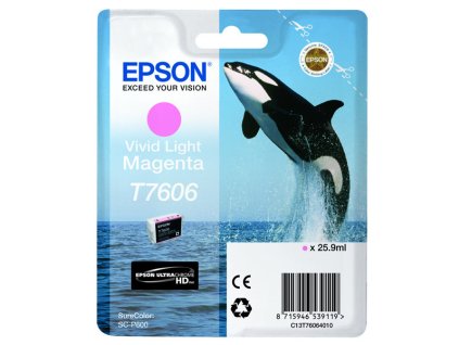 Epson originál ink C13T76064N10, T7606, vivid light  magenta, 25,9ml, 1ks