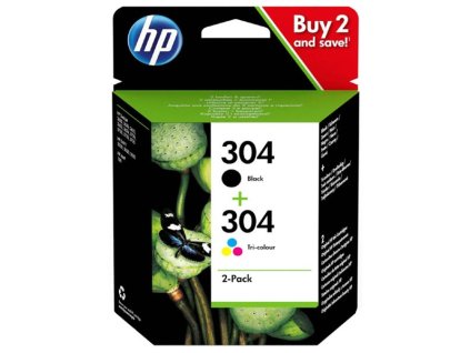 HP originál ink sada 3JB05AE, HP 304, black + color, 100color-120Bkstr.