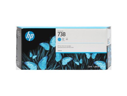 HP originál ink 676M6A, HP 738, cyan, 300ml