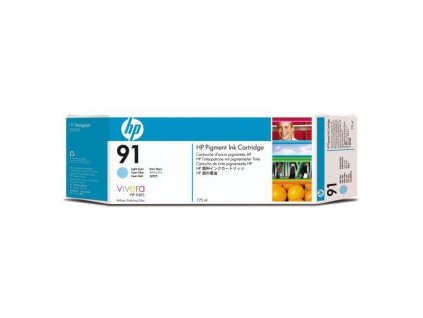 HP originál ink C9470A, HP 91, light cyan, 775ml