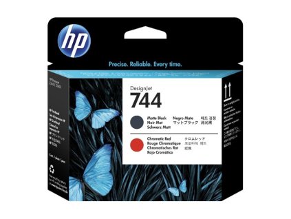 HP originál tlačová hlava F9J88A, HP 744, matte black/chromatic red