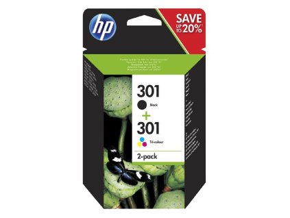HP originál ink N9J72AE, HP 301, black/color, 190/165str., 2-pack