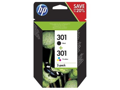 HP originál ink N9J72AE, HP 301, black/color, blister, 190/165str., 2-pack