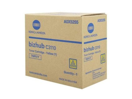 Konica Minolta originál toner A0X5255, TNP-51Y, yellow, 5000str.
