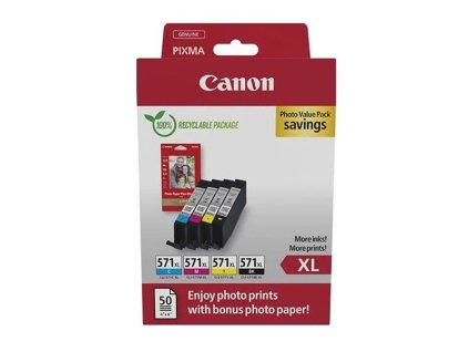 Canon originál ink CLI-571XL BK/C/M/Y PHOTO VALUE, 0332C006, CMYK